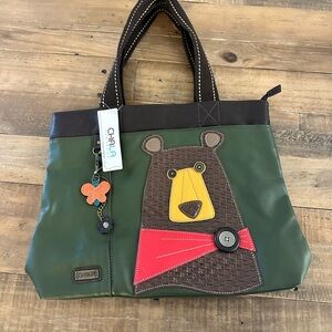 NWT Chala Zip Tote with Bear Design